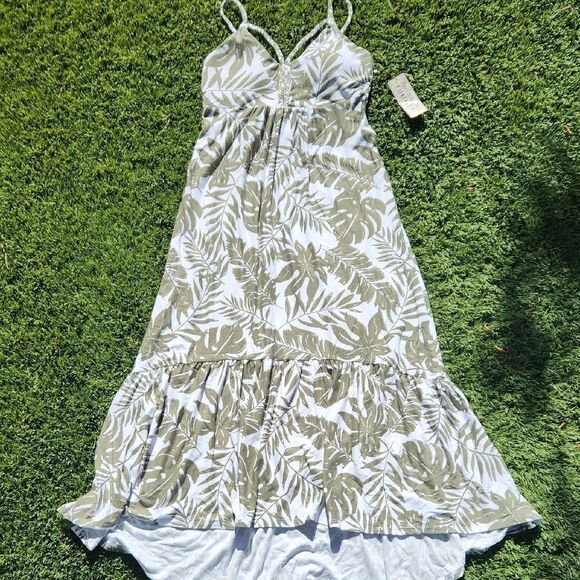 Tropical Leaf Print Maxi Dress by Derek Heart Women's small - Picture 1 of 6